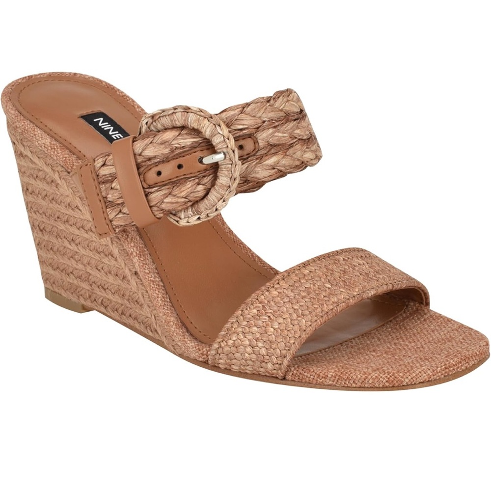 Nine West Tan Wedge Sandals